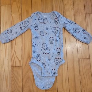 Carter's Long Sleeve Bodysuit - Penguins - size 12 months
